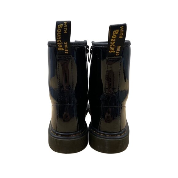 Dr. Martens Youth Black Patent Leather With Side Zipper Lace-Up Boots Size 5 US - Picture 4 of 14